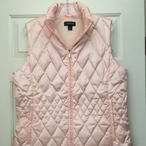 Women's Land's End Quilted Winter Vest, Champagne Pink, Large